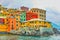 Colorful houses by the sea in Boccadasse in Genoa
