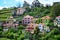 Colorful houses of the small town Fontes, Madeira, Portugal