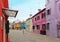 Colorful houses square Burano island