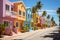 Colorful houses on a sunny day in Key West, Florida