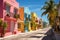 Colorful houses on a sunny day in Key West, Florida