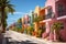 Colorful houses on a sunny day in Key West, Florida