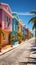 Colorful houses on a sunny day in Key West, Florida