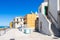 Colorful houses surrounded by the sea under the sunlight in Termoli in Italy