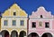 Colorful houses in town Telc,Czech republic