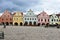 Colorful houses in town Telc,Czech republic