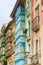 Colorful houses with traditional bay windows in Estella