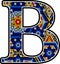 Colorful huichol style initial b