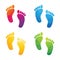 Colorful human footprints