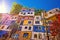 Colorful Hundertwasserhaus architecture of Vienna view