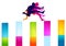 Colorful hurdles women