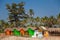 Colorful huts on the beach