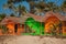 Colorful huts on the beach