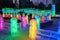 The colorful ice columms in the park nightscape