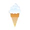 Colorful ice cream cone icon in paper craft style.