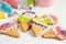 Colorful ice cream cone shape icing cookies