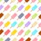 Colorful ice cream popsicles seamless pattern.