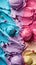 Colorful ice cream scoops melting background