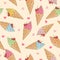 Colorful ice-cream seamless pattern
