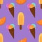 Colorful ice cream summertime vector seamless pattern