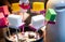 Colorful ice creams in a store closeup