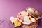 Colorful iced heart shaped cookies