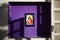 Colorful icon of Jesus Christ on purple wall