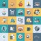 Colorful icon set for business, management, technology and finances. Flat objects for websites and mobile apps