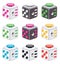 colorful icons of fidget cubes. vector