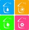 Colorful icons of heater, plumbing and landscaping