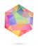 Colorful icosahedron for graphic design