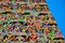 Colorful idols on the Gopuram, Sarangapani Temple, Kumbakonam, Tamil Nadu, India.