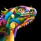 Colorful iguana pop art portrait style isolated decoration poster design