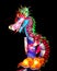 Colorful illuminated dragon paper lantern.
