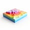 Colorful Illusory Gradient Terrain Model On Shiny Plastic Plateau