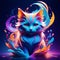 colorful illustration of a cat generated by Ai