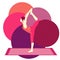 Colorful illustration with cute faceless gril doing lord of dance asana