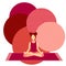Colorful illustration with cute faceless gril doing lotus asana