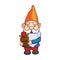 Colorful illustration of garden gnome