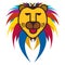 Colorful illustration of king of jungle - Lion