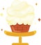 Colorful illustration of large cupcake on a plate, sweets , dessert