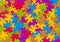 Colorful illustration scattered chaotic puzzle