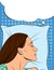 Colorful illustration of a sleeping woman in comic art style.