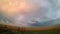 Colorful image of clouds and lightning at the back of a thunderstorm