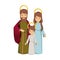 Colorful image with jesus child and virgin mary and saint joseph