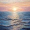 Colorful Impasto Ocean Sunset: A Vibrant Oil Painting Inspired By Arkhyp Kuindzhi
