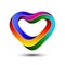 Colorful impossible heart logo template design. Valentine`s Day concept