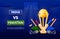 Colorful India versus Pakistan cricket poster