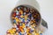 Colorful industrial plastic granules