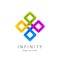 Colorful infinity logo, limitless symbol or icon